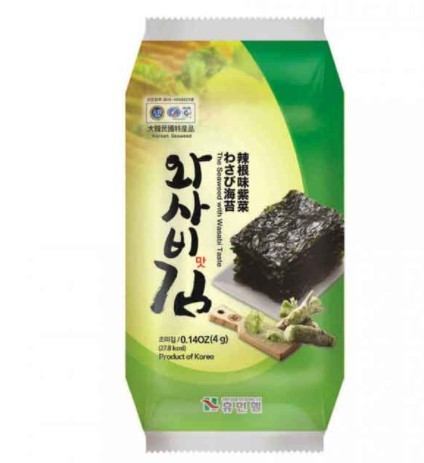 Нори-чипсы Furmi Kim сушенная морская капуста в кунжутном масле со вкусом васаби 4г, Корея