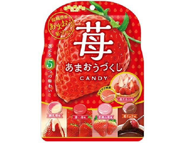 Леденцы Клубника Ассорти 5-ти клубничных вкусов Сенжаку Амаузузукуши, 85г Senjakuame-Honpo Япония