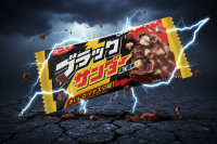 Хрустящий шоколадный какао-батончик в глазури "Черный гром" Yuraku Black Thunder, 21 г, Япония